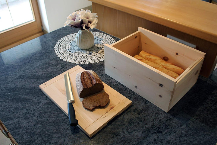 Zirbenbrotbox 35cm x 25cm x 16cm - aus hochwertigem Zirbenholz - handgefertigt in Österreich Standar