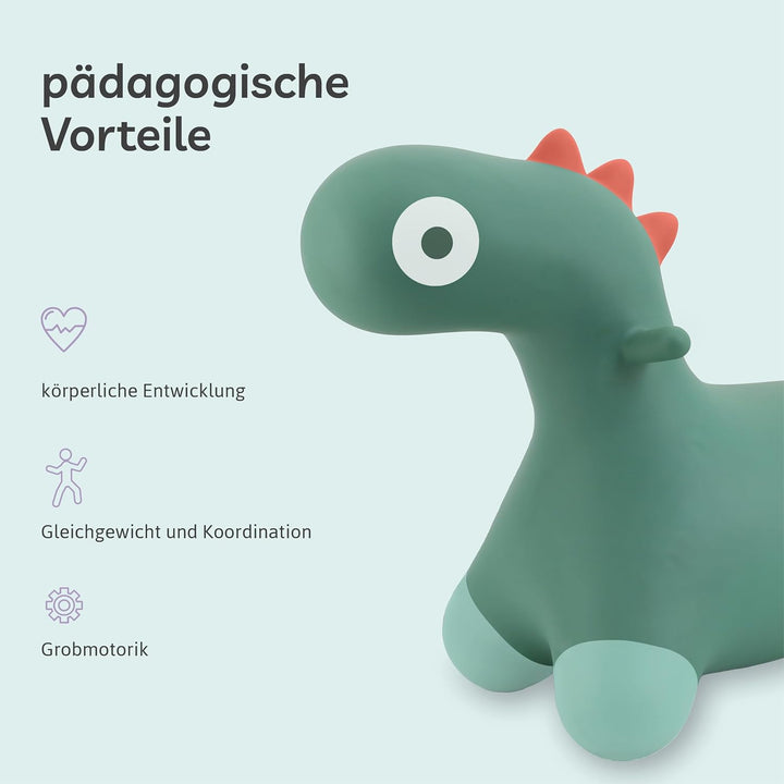Quut Hoppi Dino Springen – Aufblasbares Gartenspielzeug für Kinder – Robustes Spielzeug für Draussen