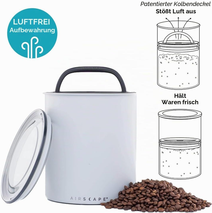 Airscape Kaffee-Aufbewahrungsdose (1,1 kg trockene Bohnen) – grosser Behälter in Kilogrösse, patenti