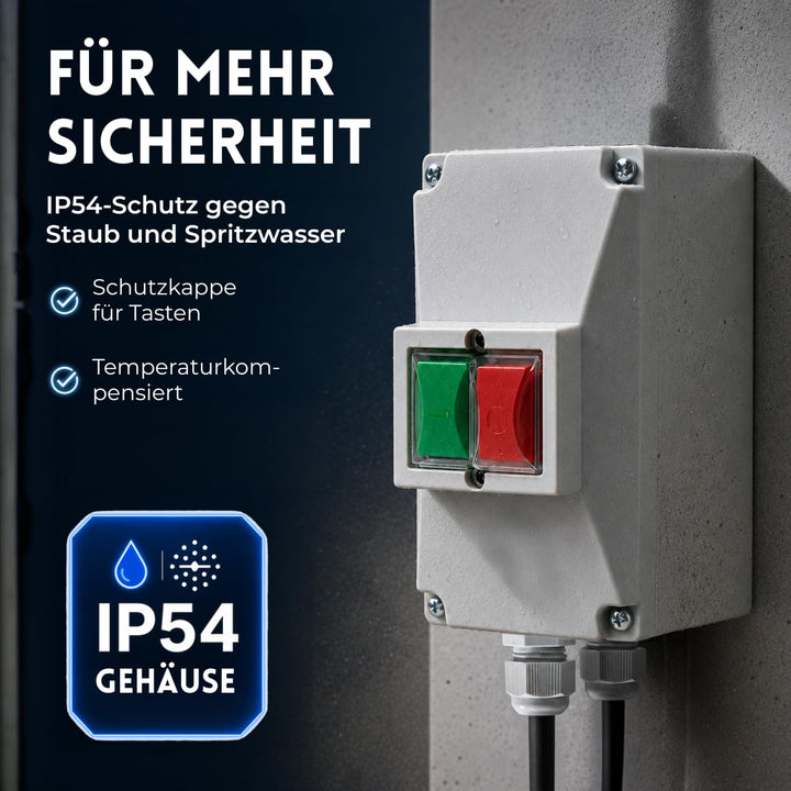 Motorschutzschalter ISKRA MS25 1,60-2,50A in Gehäuse mit Netz- und Motorkabel Netz- und Motorkabel g