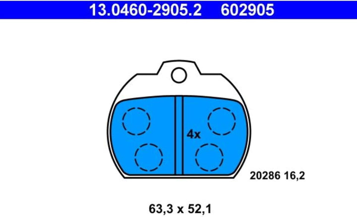 ATE 13.0460-2905.2 Bremsbelagsatz, Scheibenbremse
