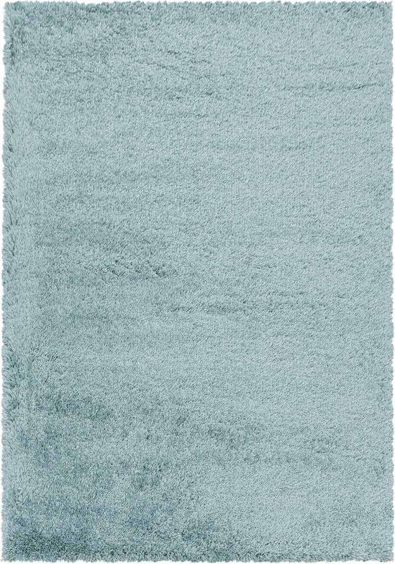 HomebyHome Teppich Wohnzimmer Hochflor Shaggy 50 mm Florhöhe Blau 80 cm Rund - Teppich Schlafzimmer