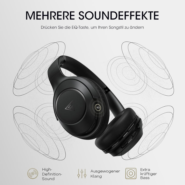 DOQAUS Kopfhörer Kabellos Bluetooth, 70Std Spielzeit Bluetooth Kopfhörer Over Ear, Kpfhörer mit Kabe