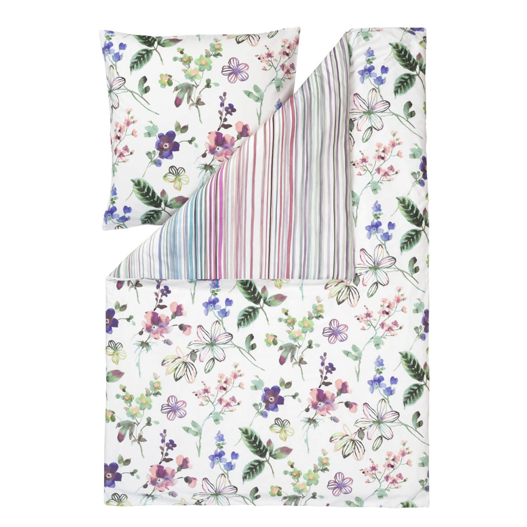ESTELLA Mako-Satin Bettwäsche Lily Multicolor 1 Bettbezug 135 x 200 cm + 1 Kissenbezug 80 x 80 cm, 1