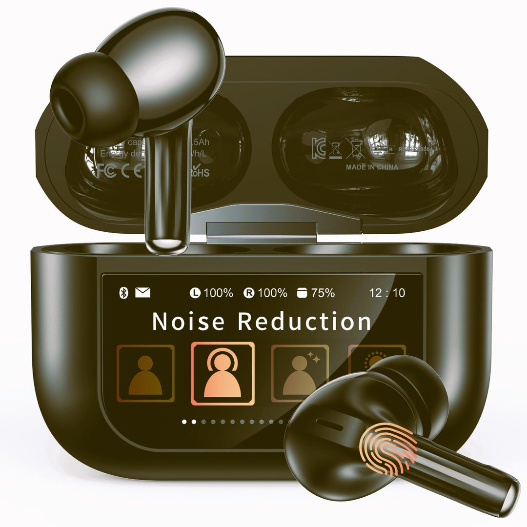 ZZU Kabellose Bluetooth Kopfhörer mit Smart Touchscreen, 48 Std. Laufzeit, Bluetooth 5.4 In-Ear Ohrh
