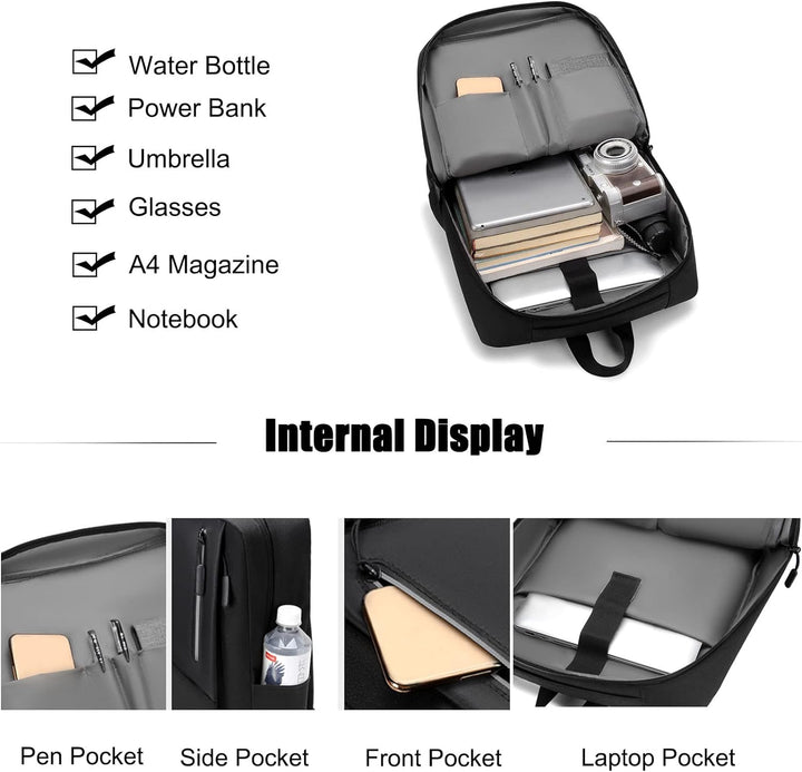 FANDARE Slim Laptop Rucksack Schulrucksack Herren Damen Tagesrucksack Mehrfarbiges Spleissen Daypack