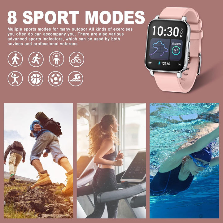 SUPBRO Smartwatch, 1.69 Zoll HD Voll Touchscreen Fitness Tracker Uhr, IP67 Wasserdicht Fitnessuhr mi