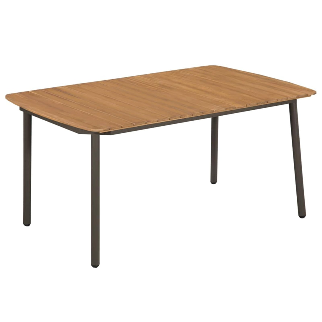 Tidyard Gartentish aus Massivholz und Stahl, 150 × 90 × 72 cm, Esstisch Holztisch Balkontisch 150 x