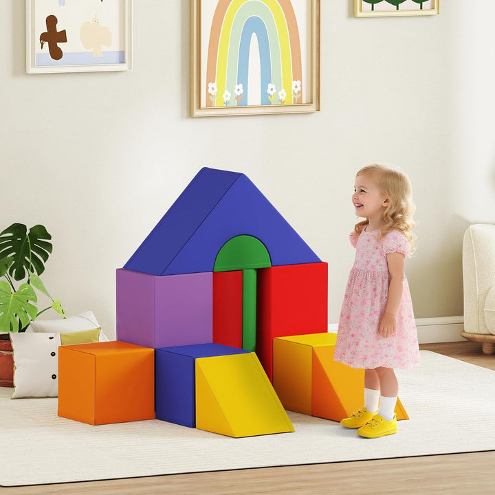 HOMCOM 11 TLG. Schaumstoff Bausteine Kinder Softbausteine Klettern toben Bauklötze Weiche Schaumstof