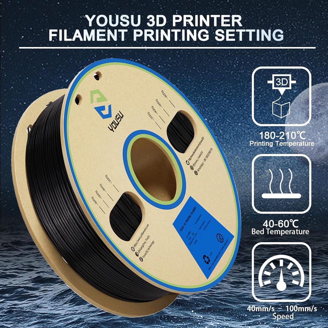 YOUSU PLA Plus (PLA+) Filament 1,75mm, Professionelles Hohe Zähigkeit 3D Druckerfilament, Massgenaui