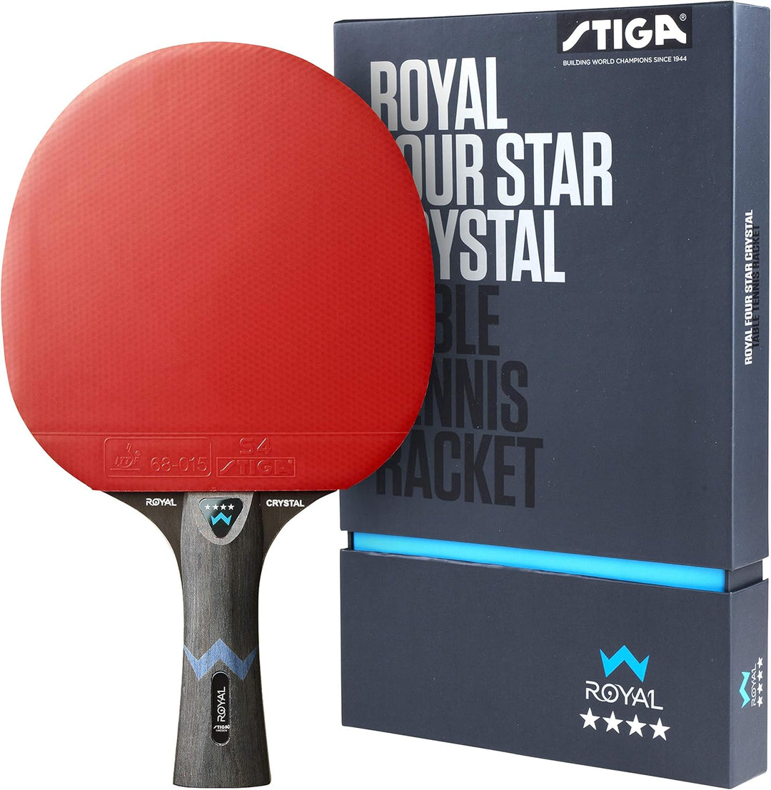 Stiga Royal 4-Star Table Tennis Ping Pong Bat, Black/Red Einzelbett, Einzelbett