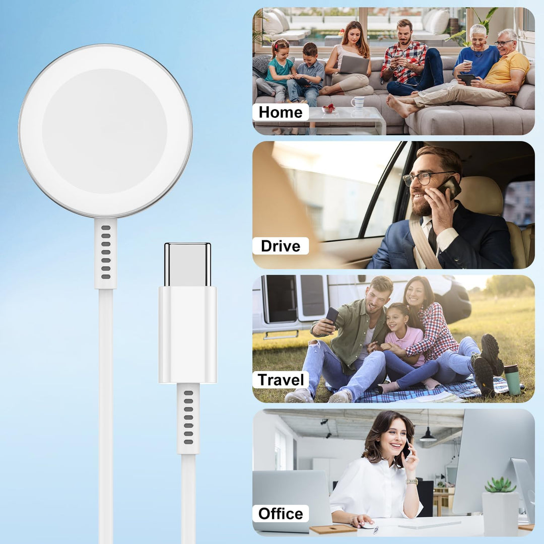 Apple Watch Ladekabel USB C 1M, 2Pack Original iWatch Ladekabel Ladegerät Schnellladekabel Charger A