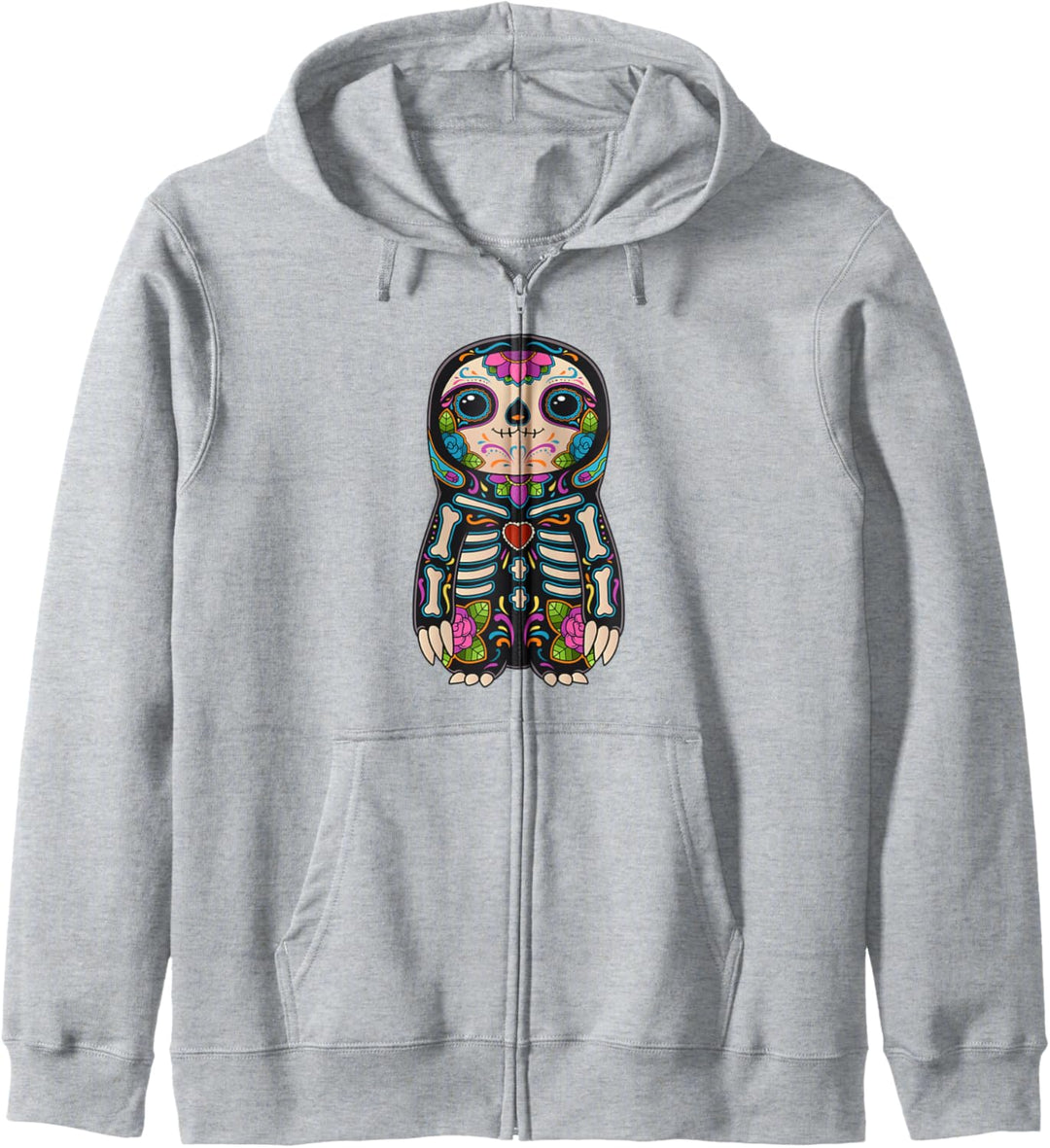 Faultier Zuckerschädel Mexiko Calavera Dia De Los Muertos Kapuzenjacke