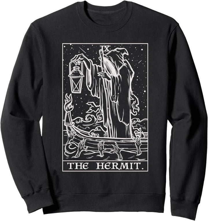 Tarotkarte für den Einsiedler, Gothic, Halloween, Sensenmann, Okkult Sweatshirt