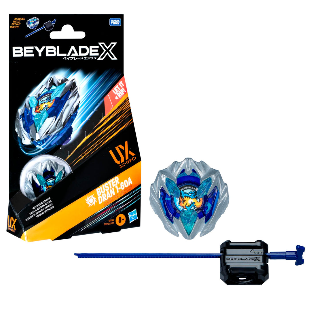 Hasbro Beyblade X Buster Dran 1-60A UX Starter Pack, Kreisel und Starter BUSTER DRAN 1 & LAUNCHER UX