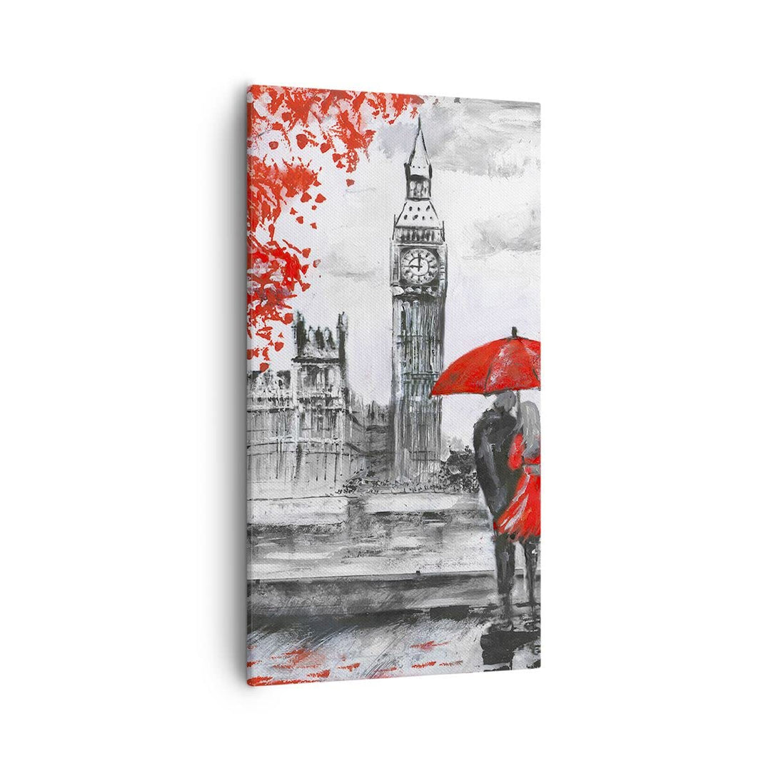 Bilder auf Leinwand 55x100cm Leinwandbild mit Rahmen London Architektur big ben Gross Wanddeko Bild