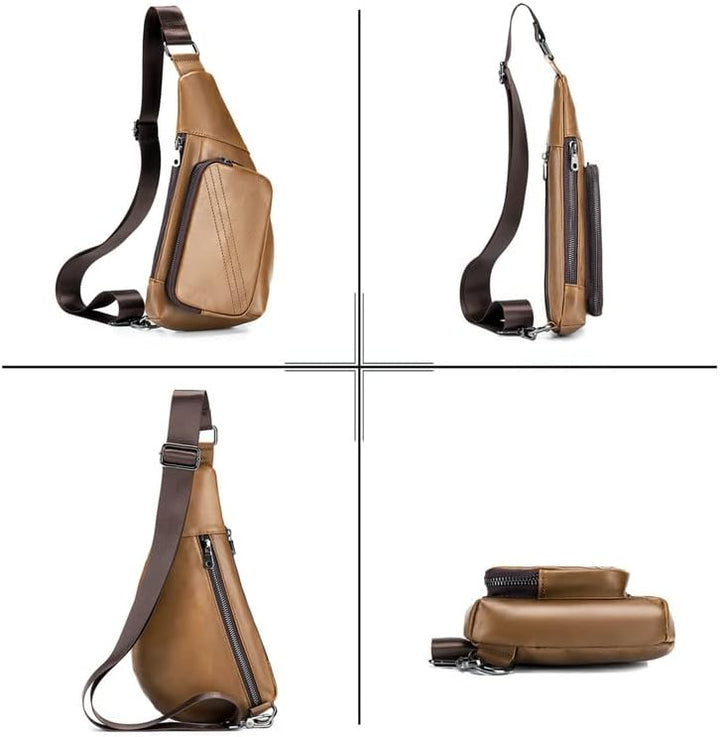 MANNUOSI Leder Umhängetasche Herren Schultertasche Leder Arbeit Taschen Mann Handtasche Herren Messe