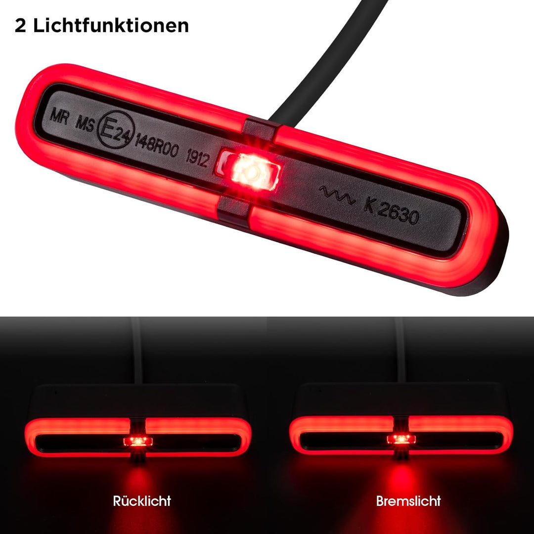 evermotor Mini LED Rücklicht Motorrad mit Bremslicht, 6-12V, M19 E-zertifiziert, IP67 Wasserdicht, 9