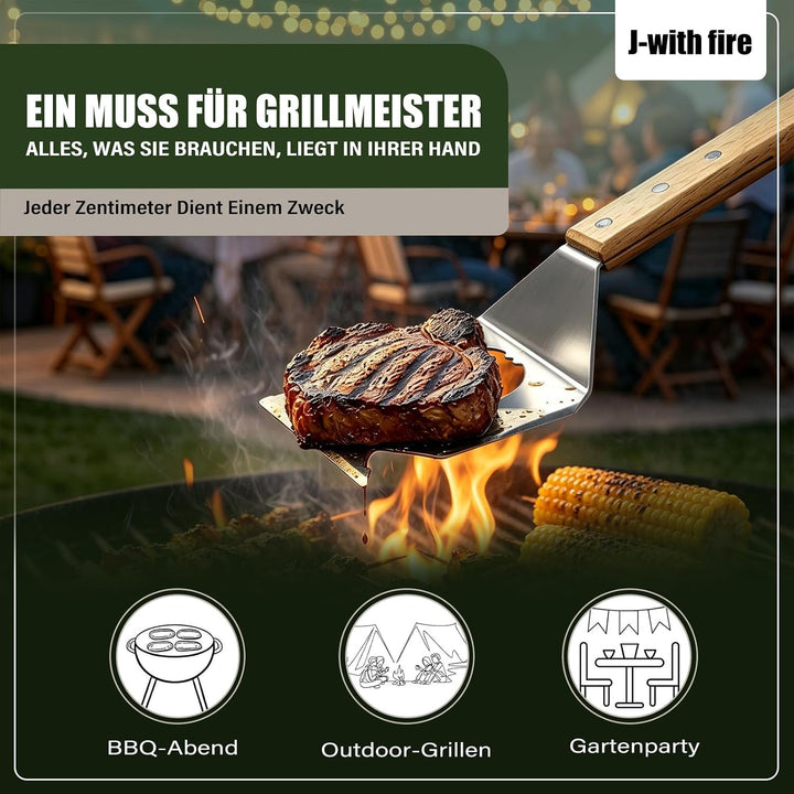 7 in 1 Grillspachtel, Einzigartige Grillwerkzeuge, Eingebautes Grillbesteck-Set, Grillzubehör, Grill