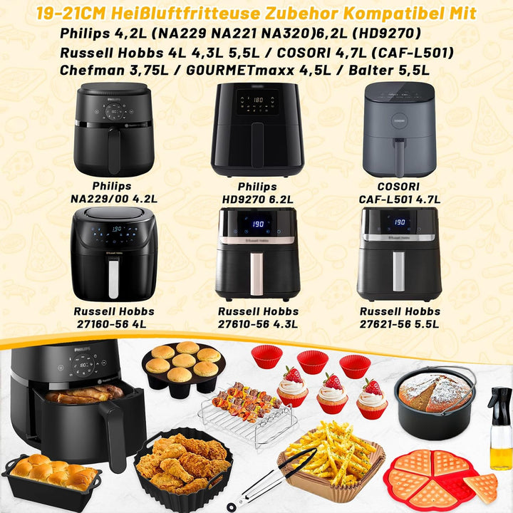 Heissluftfritteuse Zubehör - Airfryer Zubehör für Philips Airfryer 2000 Series NA229/00 NA220 4,2L H