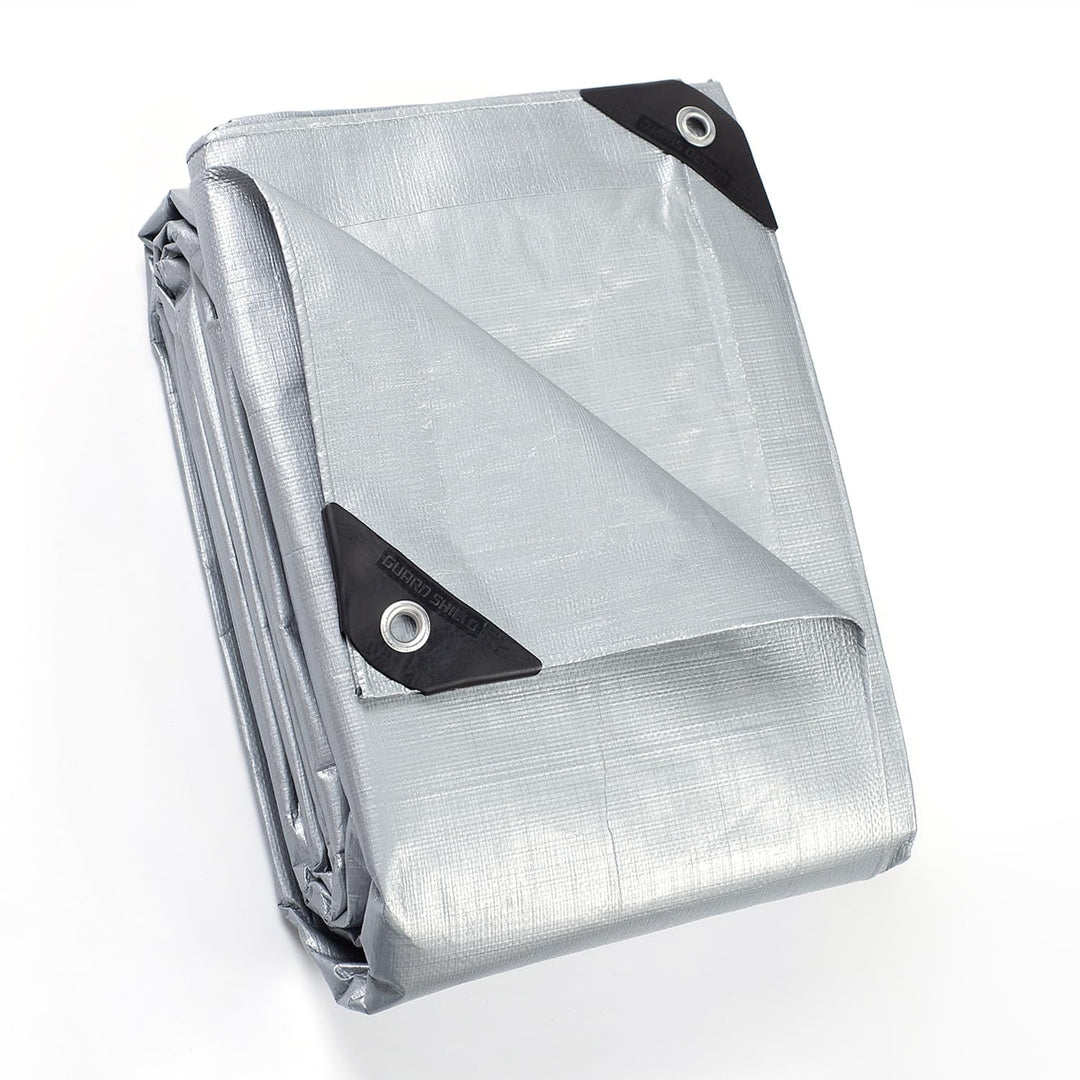 GUARD SHIELD Abdeckplane mit Ösen Wasserdicht 2m x 2m Grau Plane Gewebeplane 160g/㎡ Schutzplane Allz