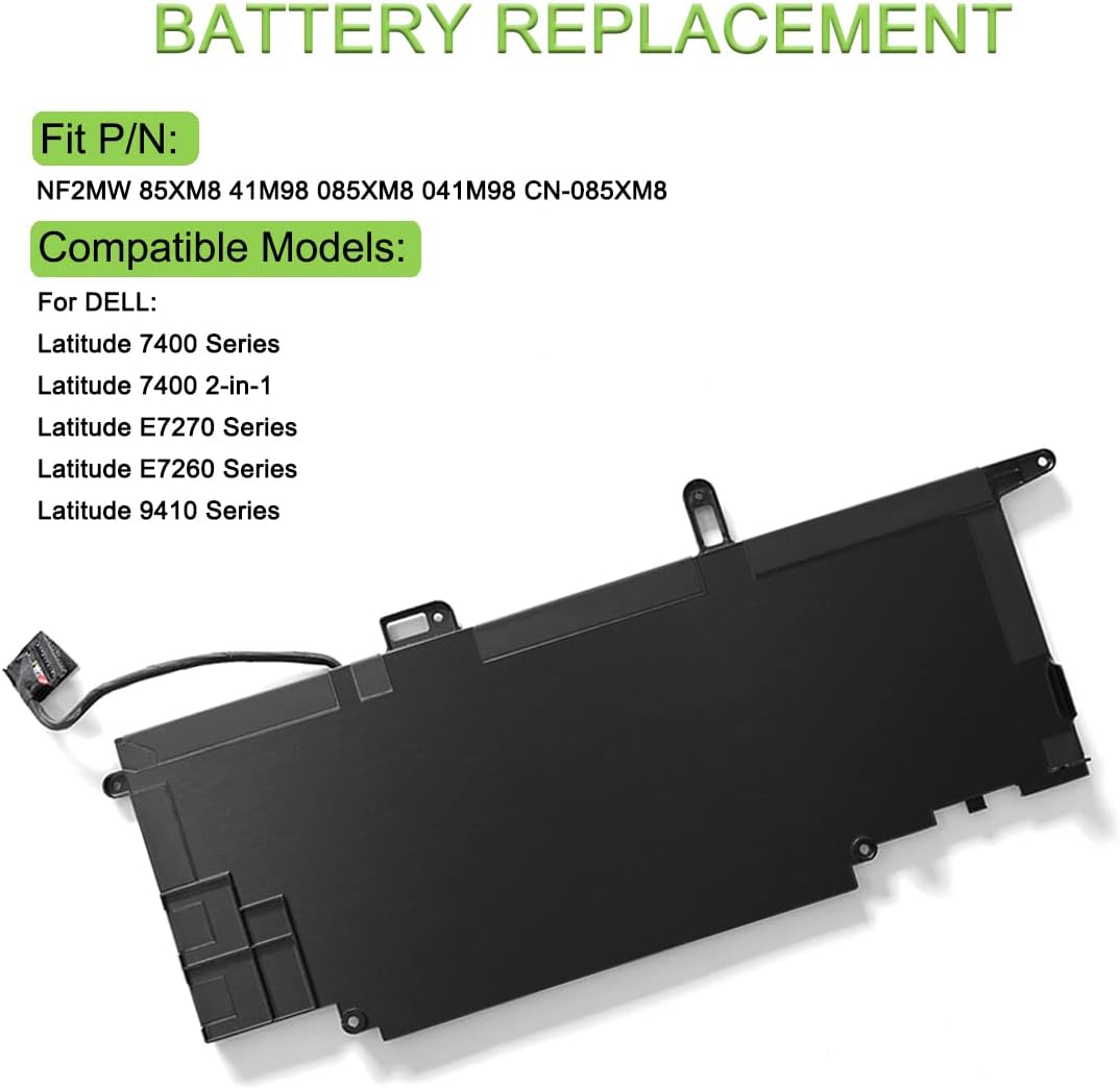 XITAIAN NF2MW 7.6V 52Wh Ersatz Laptop Akku für Dell Latitude 7400 2-in-1 9410 E7270 E7260 Series 85X