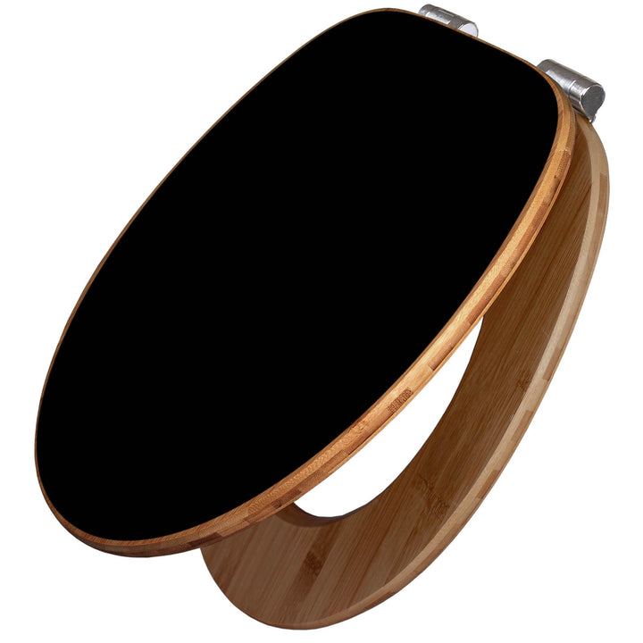 banjado Design WC Sitz Bambus Absenkautomatik 45,8x37,5cm - Toilettendeckel mit Absenkautomatik Holz