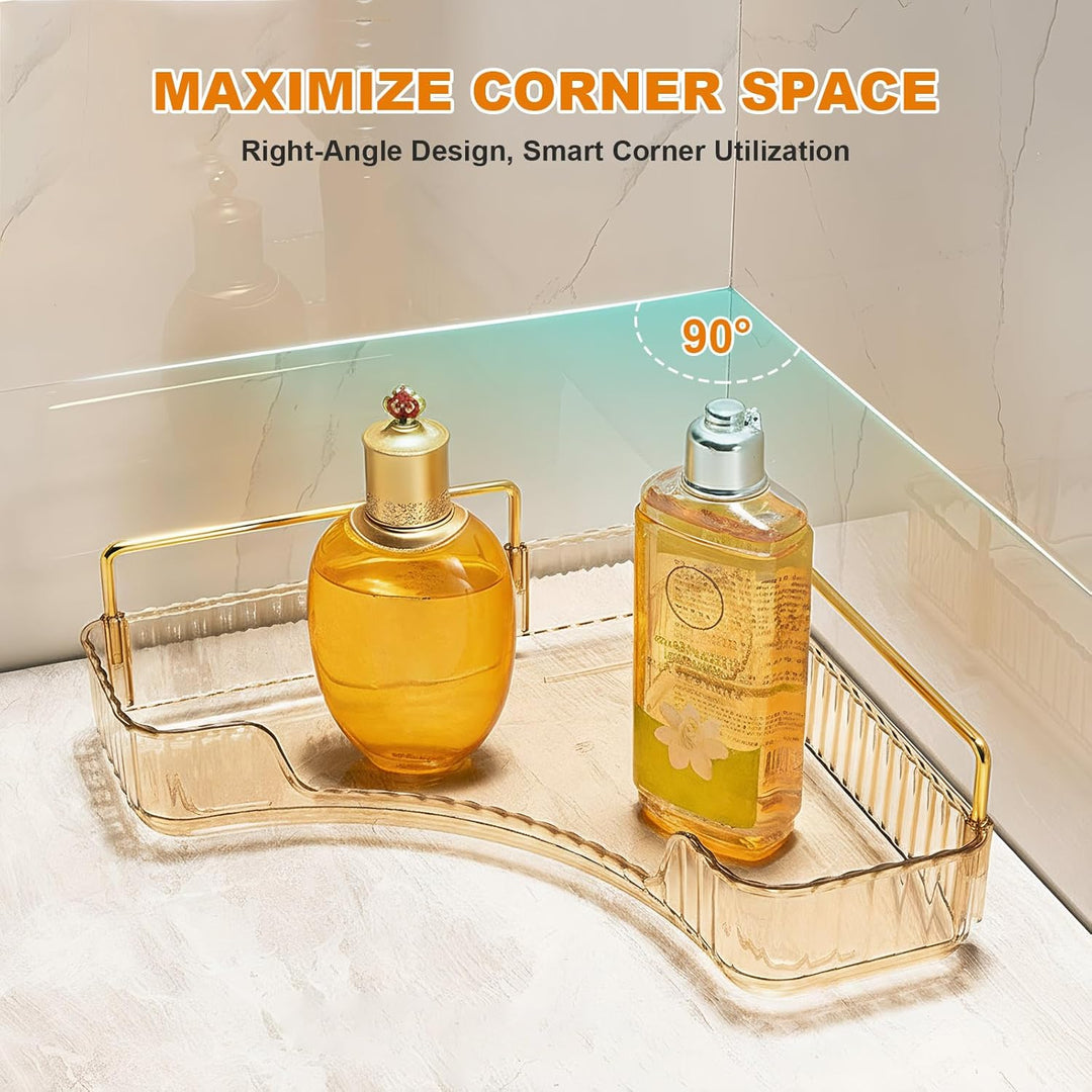 SHANNA Eckiger Make Up Kosmetik Organizer: Stapelbares Make-up-Regal mit grosser Kapazität, Badezimm