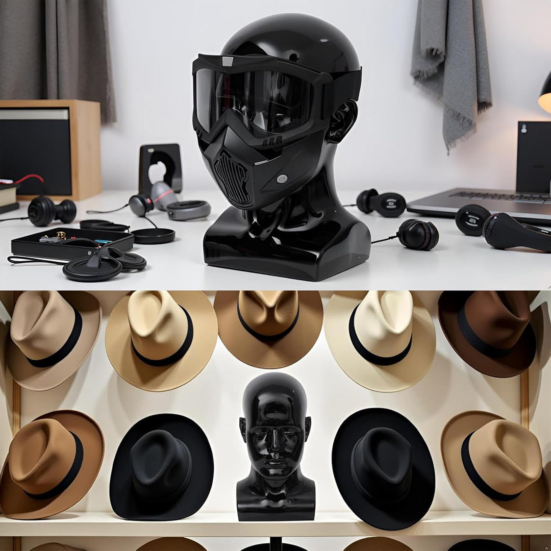 Mannequin Head Male Professional Cosmetology Manikin Head for Display Headset, Headphone, Game Conso