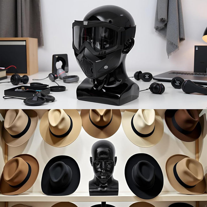 Mannequin Head Male Professional Cosmetology Manikin Head for Display Headset, Headphone, Game Conso