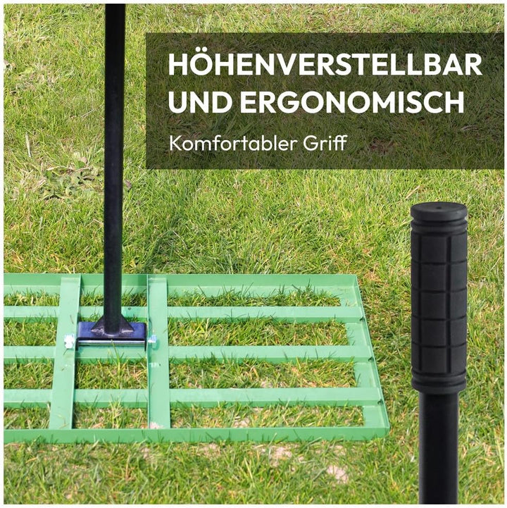Dönges Rasenrakel 75x35 cm mit 2 Meter Stiel [für den perfekten Rasen] I Ideal zur Rasenpflege, Sand