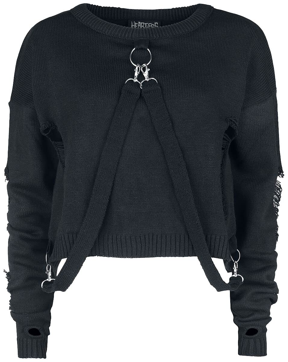 Heartless Akela Top Frauen Strickpullover schwarz Everyday Goth, Nu Goth, Pastel Goth, Rockwear S Sc