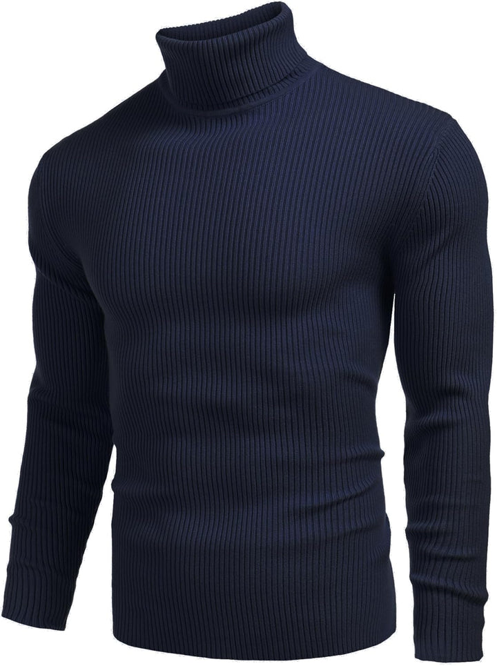 COOFANDY Herren Rollkragen Pullover Langarmshirt Feinstrick Sweater Rollkragen Freizeit Slim fit Bas