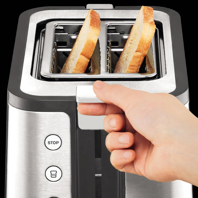 Krups KH442D Control Line Premium Toaster | Edelstahl | 2 kurze Schlitze für 2 Scheiben | Brötchenau