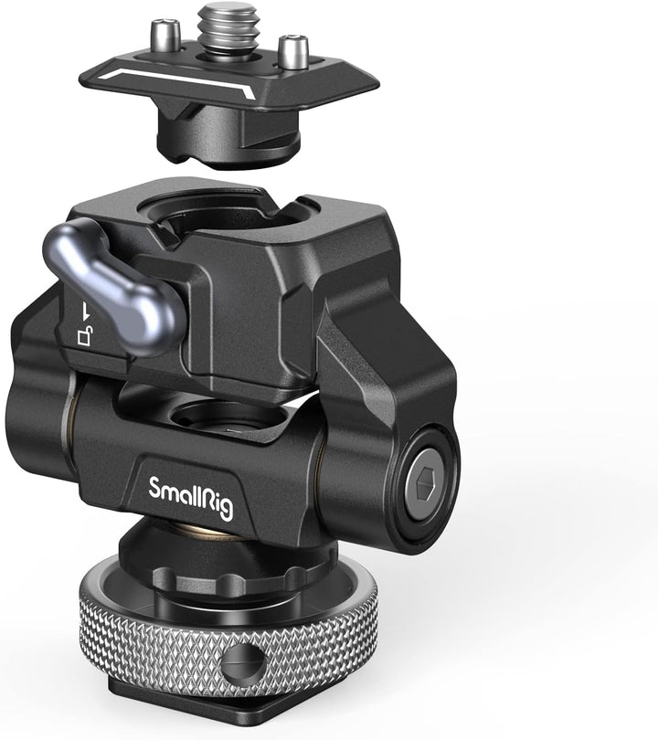 SMALLRIG Cold Shoe Monitor Mount, HawkLock Mini, Drop-in Quick Release Swivel und Tilt Monitor Holde