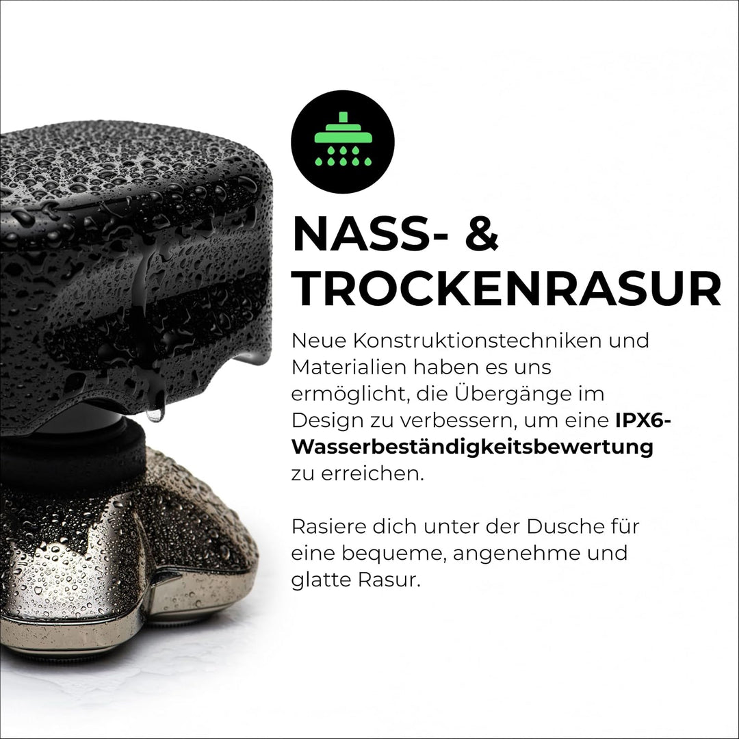 Skull Shaver Palm Pro MX5 Gesichts- & Kopfhaarrasierer - Kabellos, Wiederaufladbar, Nass & Trocken -