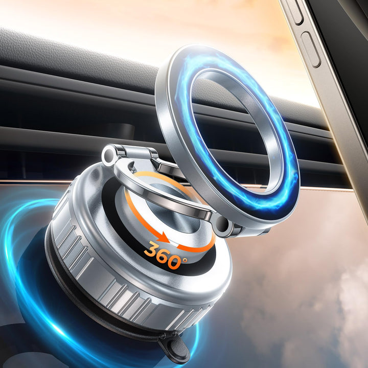 DIMONCOAT 2026 Verbesserte 360° drehbare Vakuum-Magnet-Handyhalterung für Auto, für Saugnapf-Handyha