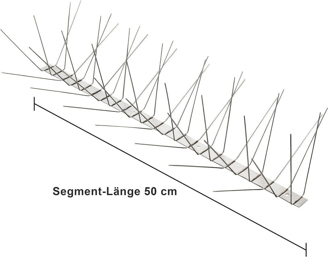 Profi Edelstahl Taubenspikes 6 Reihig - Effektive Taubenabwehr- Vogelabwehr Edelstahlleiste Spikes f