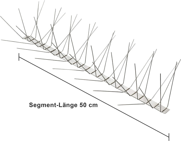 Profi Edelstahl Taubenspikes 6 Reihig - Effektive Taubenabwehr- Vogelabwehr Edelstahlleiste Spikes f