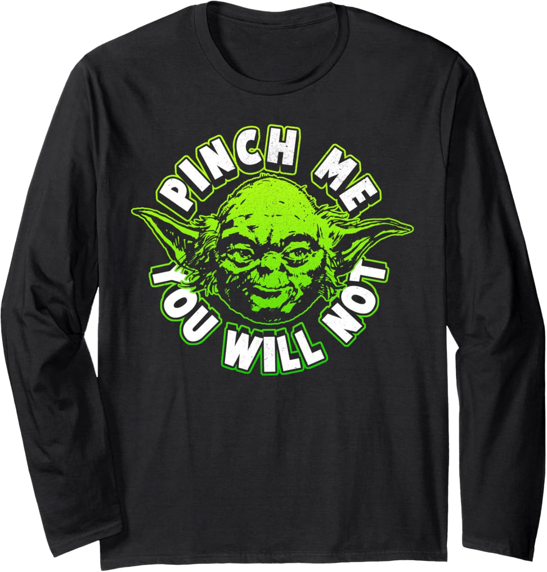 Star Wars Yoda Pinch Me Not Langarmshirt