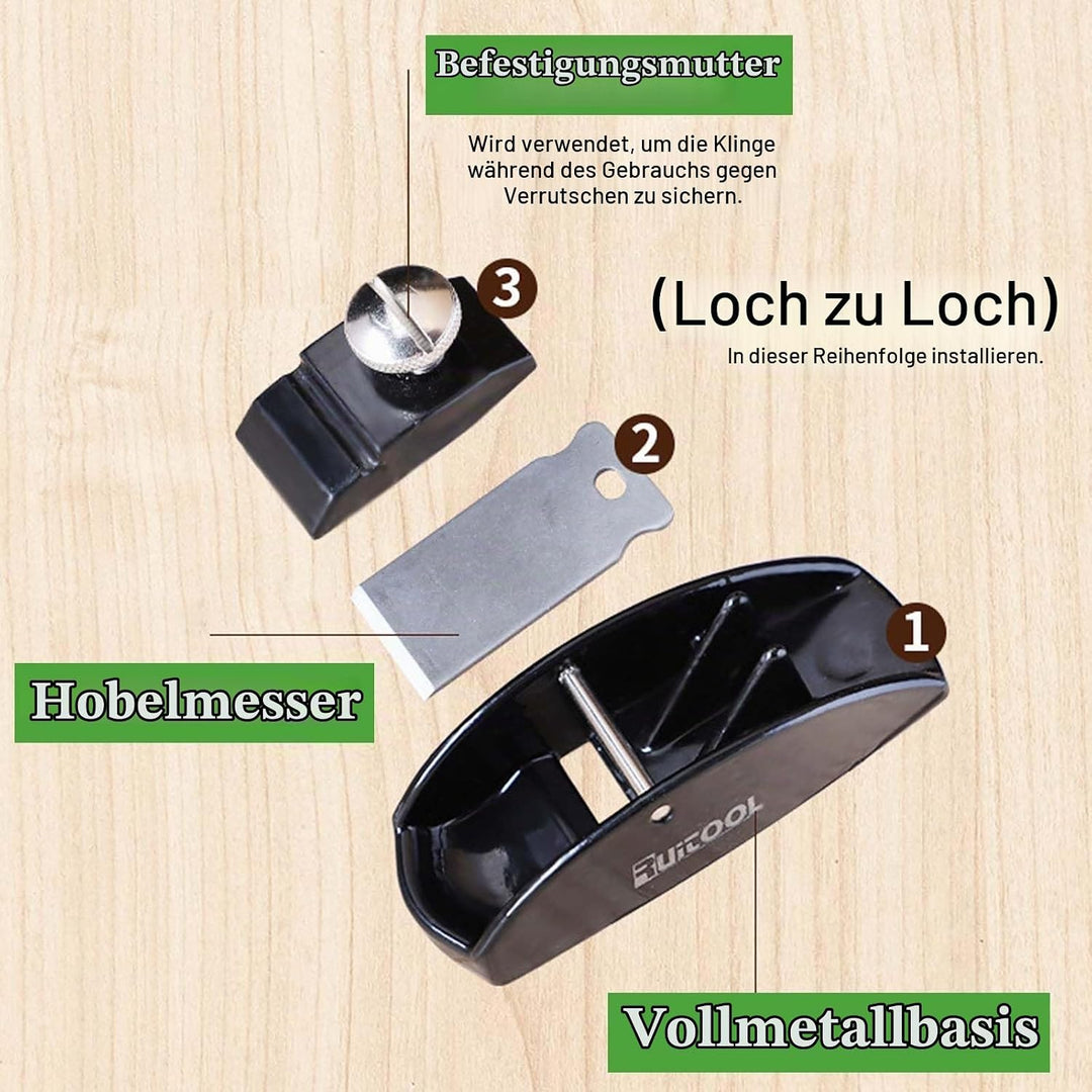 FZYCOM Mini Hobel Holz mit 2Pcs Klinges, Handhobel Klein, Holzhobel, Mini Holzhobel, Schreinerflugze
