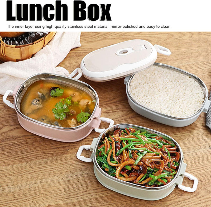 lyrlody Thermo-Lunchbox aus Edelstahl Bento-Box mit 1/2/3 Tragbarer Luftdichter Lunchbox mit Griff f