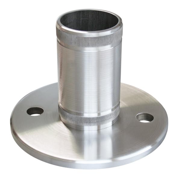 Einschlag-Bodenflansch, für Rohr Ø 42,4x2,0 Edelstahl V2A Rohrflansch Flansch Wandflansch Bodenanker