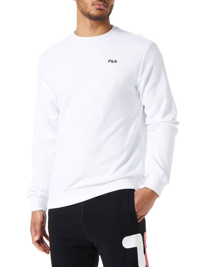 FILA Herren Brustem Crew Sweatshirt S Bright White, S Bright White