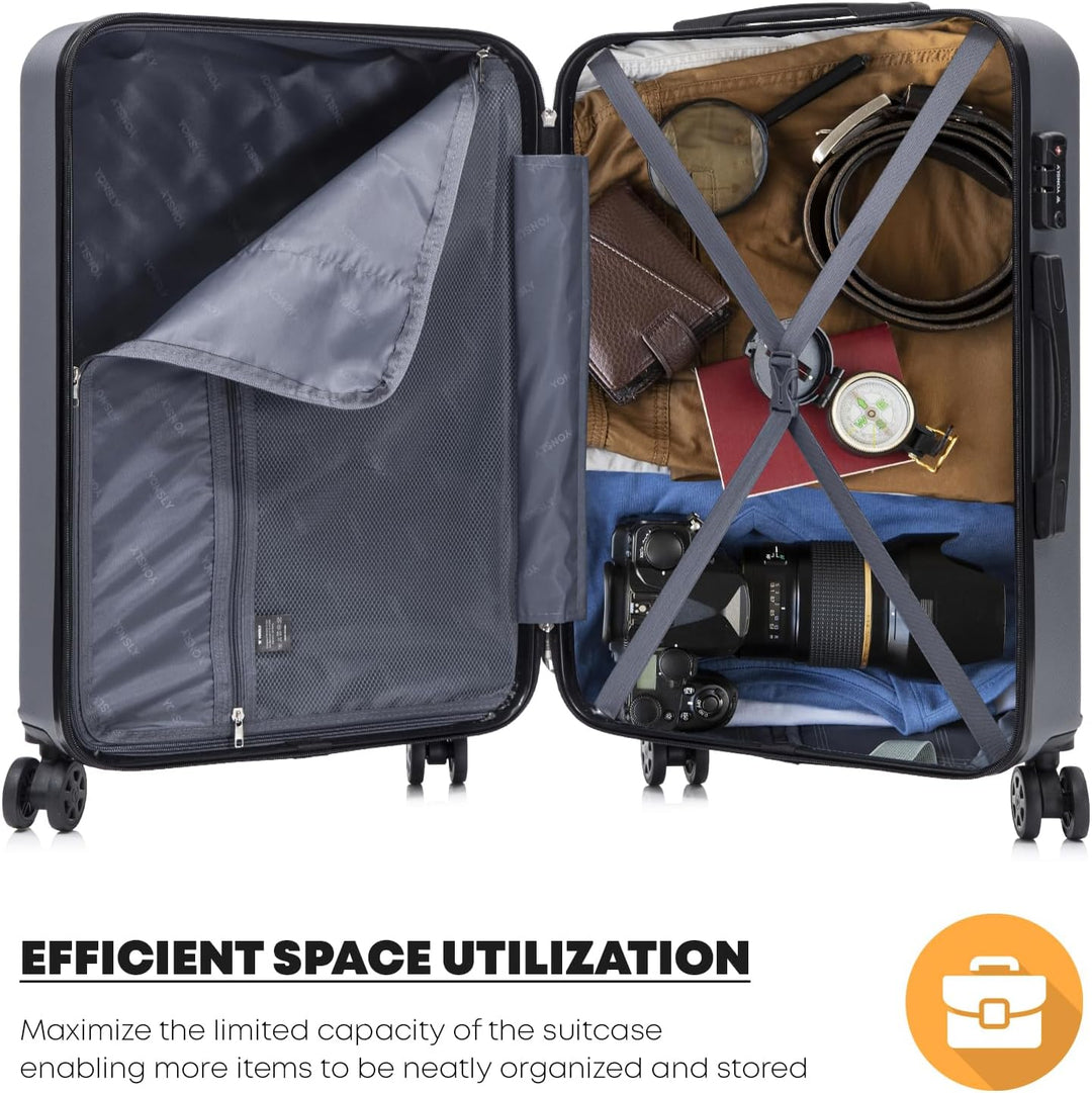 Premium Reisekoffer TSA-Schloss, Hartschalen-Koffer Trolley Kabinenkoffer Rollkoffer Suitcase Handge