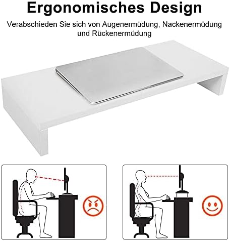 AYNEFY Monitorerhöhung Monitorständer aus Holz für das Büro, Bildschirmerhöhung mit Tastatur- und Ma