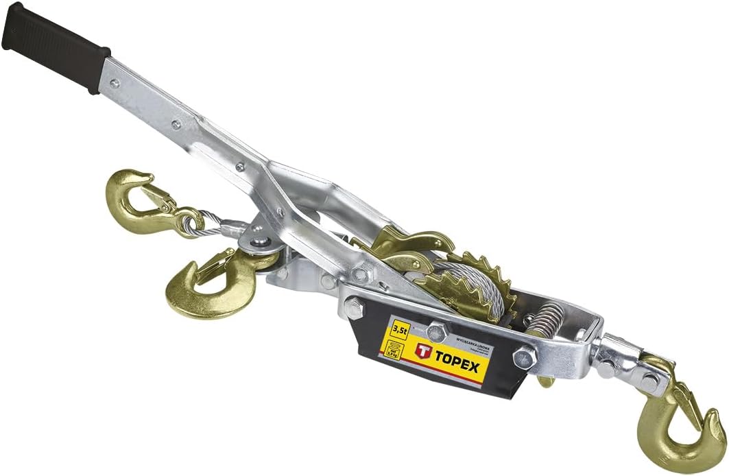 TOPEX Seilzug mit Ratsche Handseilzug Handseilwinde Seilzug Hebezug Handwinde Seil Kettenwinde Flasc