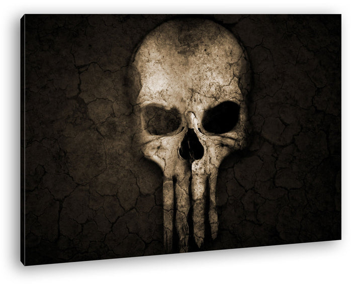 deyoli Toten Schädel Format: 100x70 Effekt: Sepia als Leinwand, Motiv fertig gerahmt auf Echtholzrah