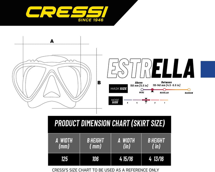 Cressi Estrella - Schnorchelmaske Estrella oder Schnorchelset Maske Estrella + Schnorchel Gamma, Ein