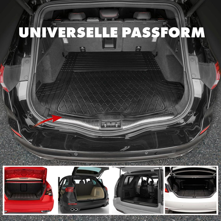WALSER Kofferraummatte Safeguard, Grösse L 130 x 120 cm, universal zuschneidbare Gummimatte, univers